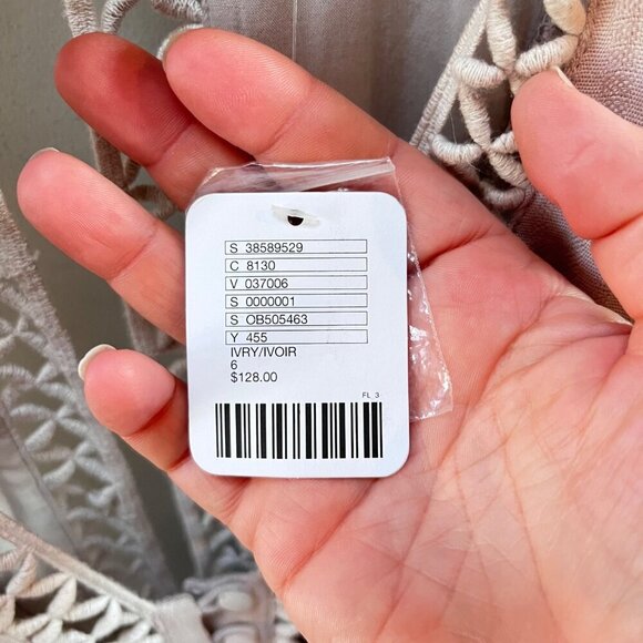 NEW Free People I Think I Love You Dress with Cut Work-‎ Size 6 - Picture 4 of 8